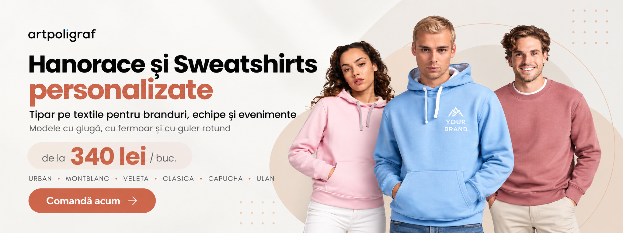 Hanorace și sweatshirts personalizate